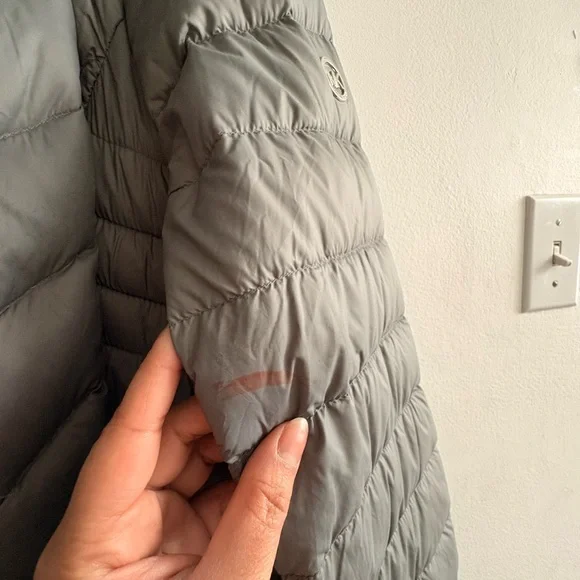 Michael Kors Light Gray Quilted Long Puffer Coat - Picture 5 of 5